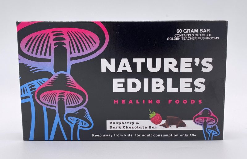 Nature's Edibles Psilocybin Raspberry Dark Chocolate Bar (3000mg) *Golden Teacher* - Image 3