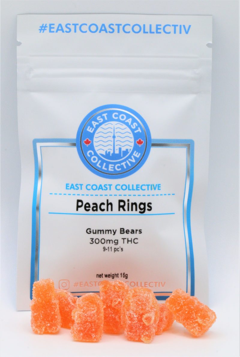 East Coast Collective Gummy Bears - Peach Rings (300mg THC) - Image 2