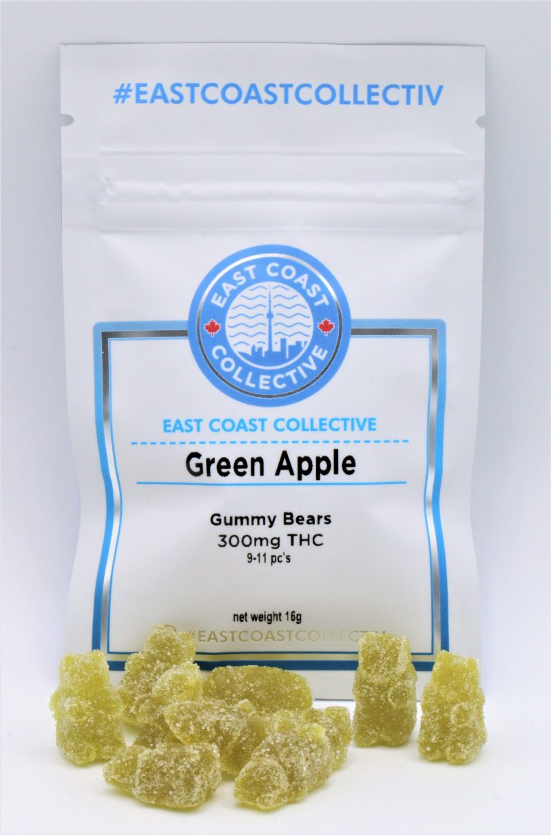 East Coast Collective Gummy Bears - Green Apple (300mg THC) - Image 2