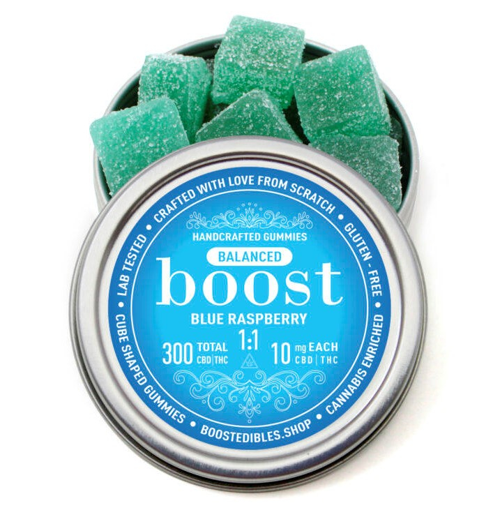 Boost 1:1 Gummies - Blue Raspberry (150mg CBD/150mg THC)