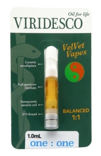 Viridesco Vape Cartridge 1:1 THC:CBD (1ml)