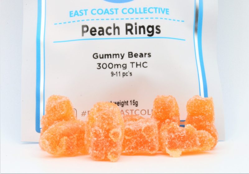 East Coast Collective Gummy Bears - Peach Rings (300mg THC)