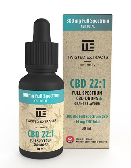 Twisted Extracts 22:1 Full Spectrum CBD Tincture - Orange Flavoured (300mg CBD)