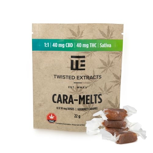 Twisted Extracts - Cara-Melts 1:1  - 40mg THC/40mg CBD (Sativa/CBD)