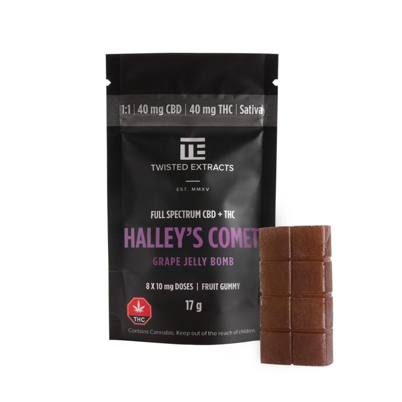 Twisted Extracts - Jelly Bomb - Halley’s Comet Grape - 40mg THC/40mg CBD (Sativa)